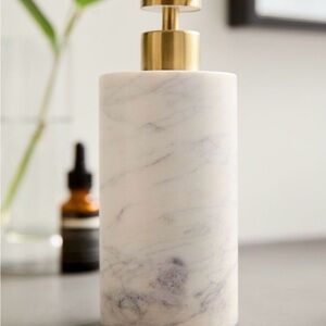 West Elm Marble Soap Dispenser with Gold Pump